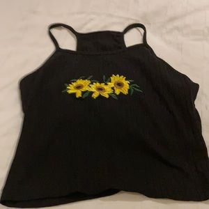 Tank top with sunflowers
